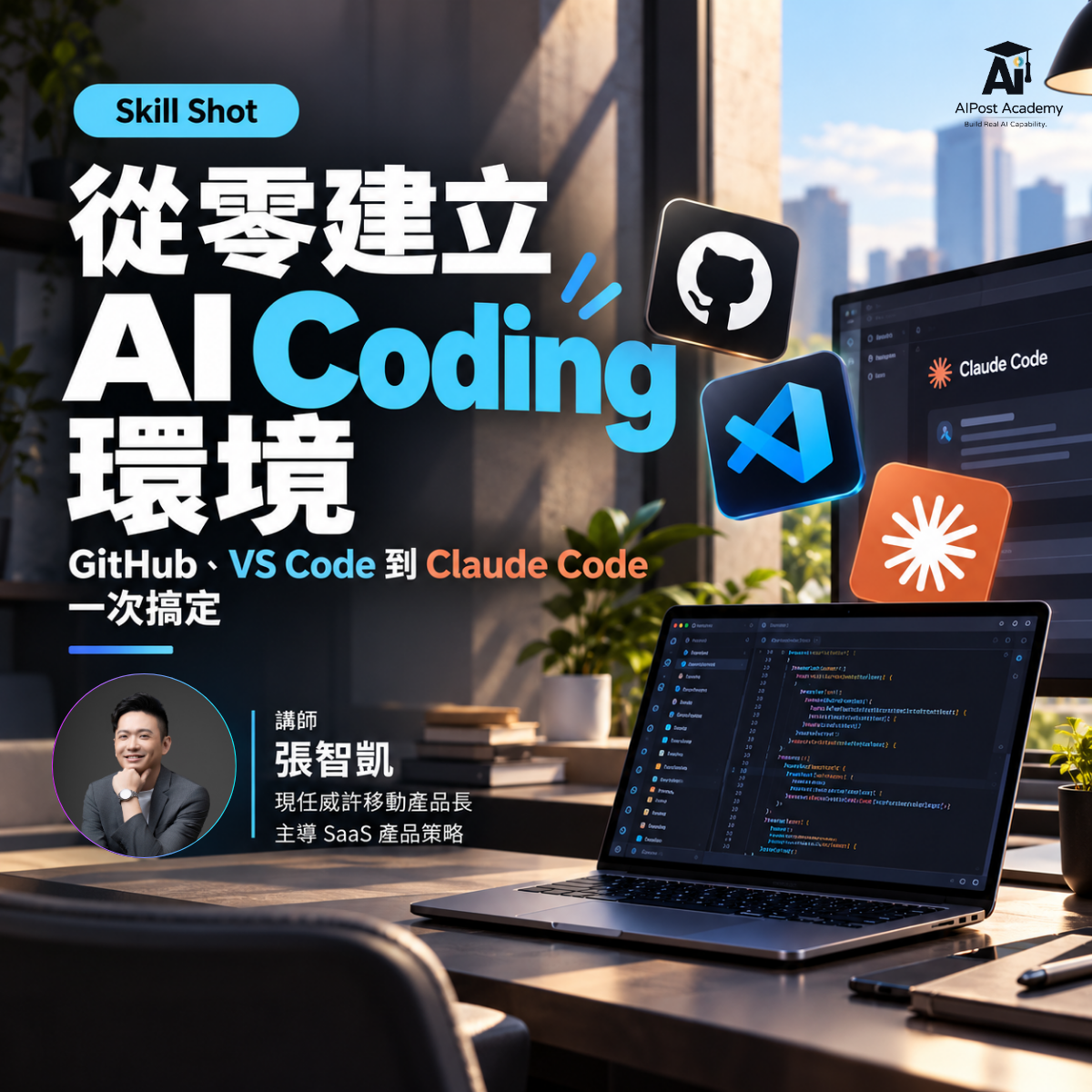 Skill Shot 12｜從零建立 AI Coding 環境：GitHub、VS Code 到 Claude Code 一次搞定