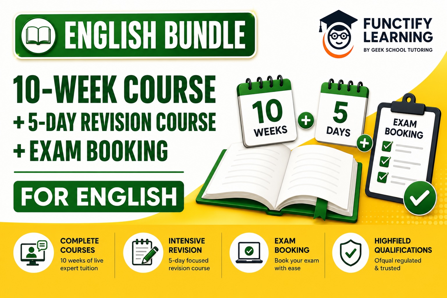 Product image for 10-Week Course + 5-Day Revision Course + Exam Booking for English