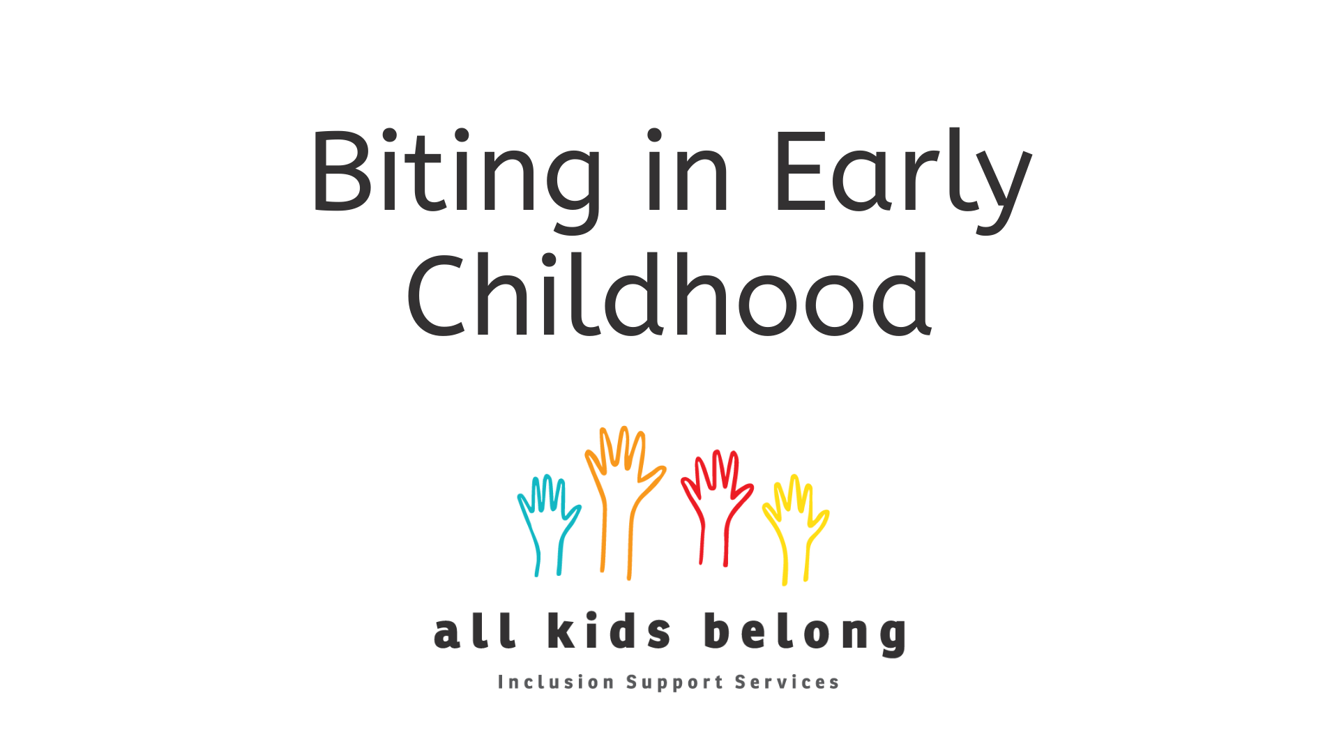 Product image for Biting in Early Childhood