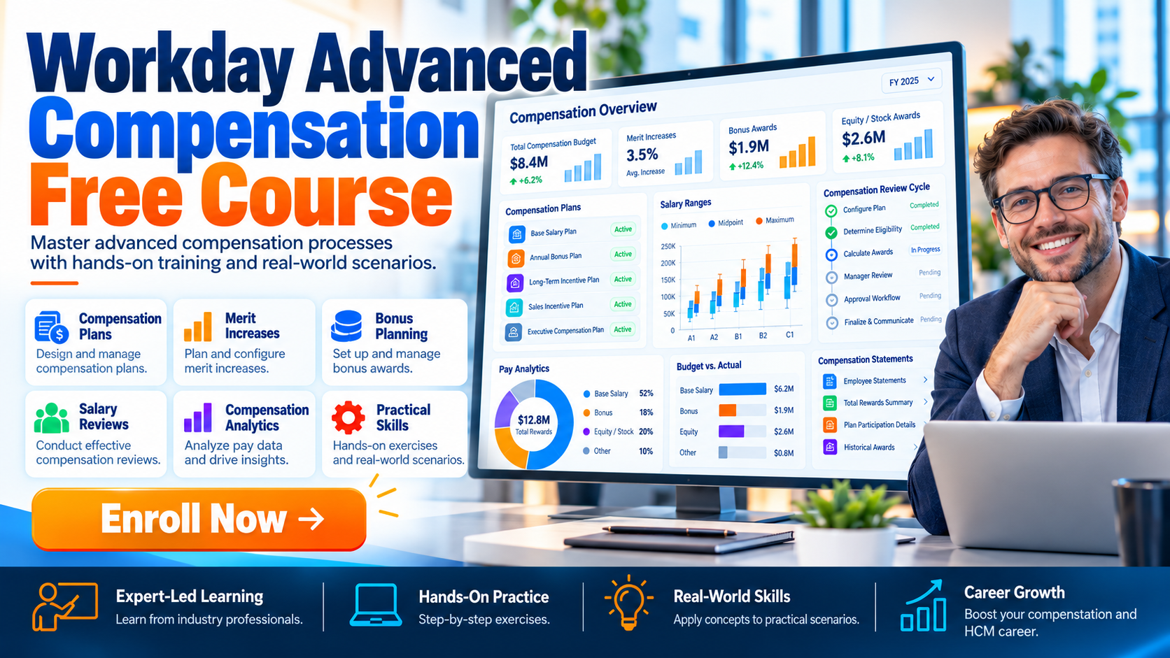 Product image for Workday Advanced Compensation Free Course