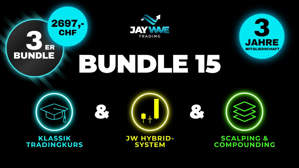 Product image for Bundle 15 - Klassik Tradingkurs + Das Hybridsystem + Scalping &amp; Compounding – 2’697 CHF – 3 Jahre Mitgliedschaft