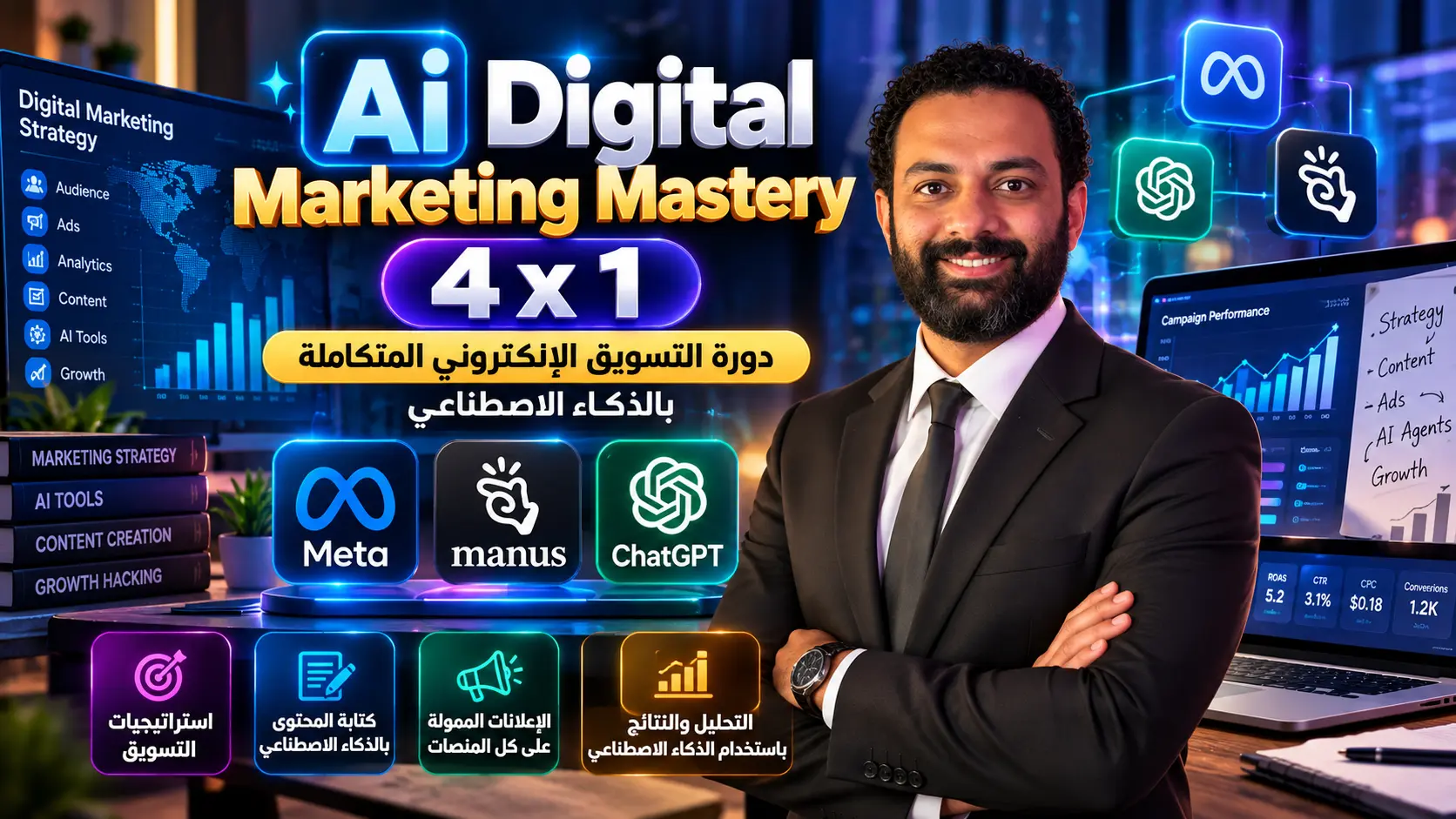 Product image for AI Digital Marketing Mastery 4 x 1 