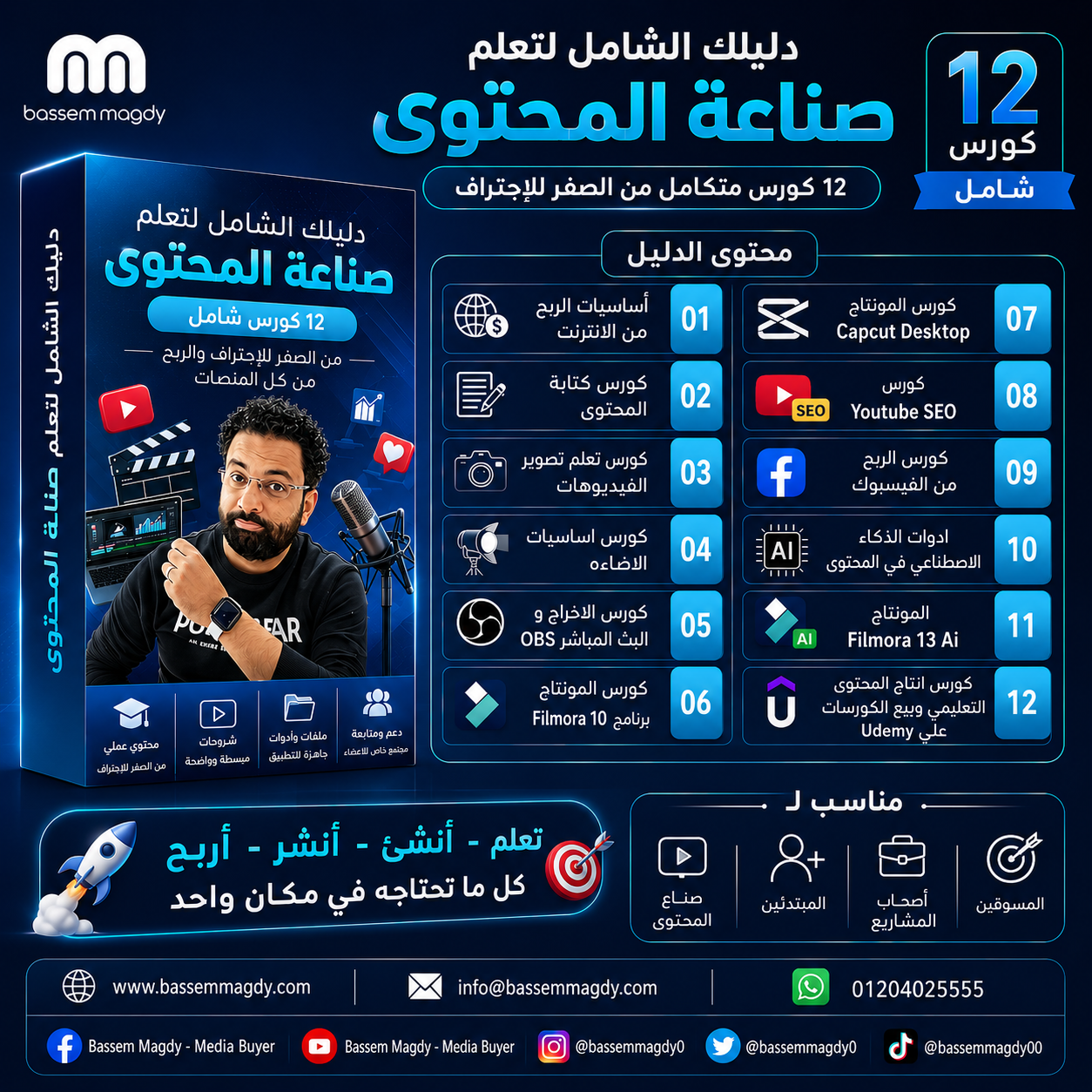 مدرسة باسم مجدى لتعلم صناعة المحتوى 