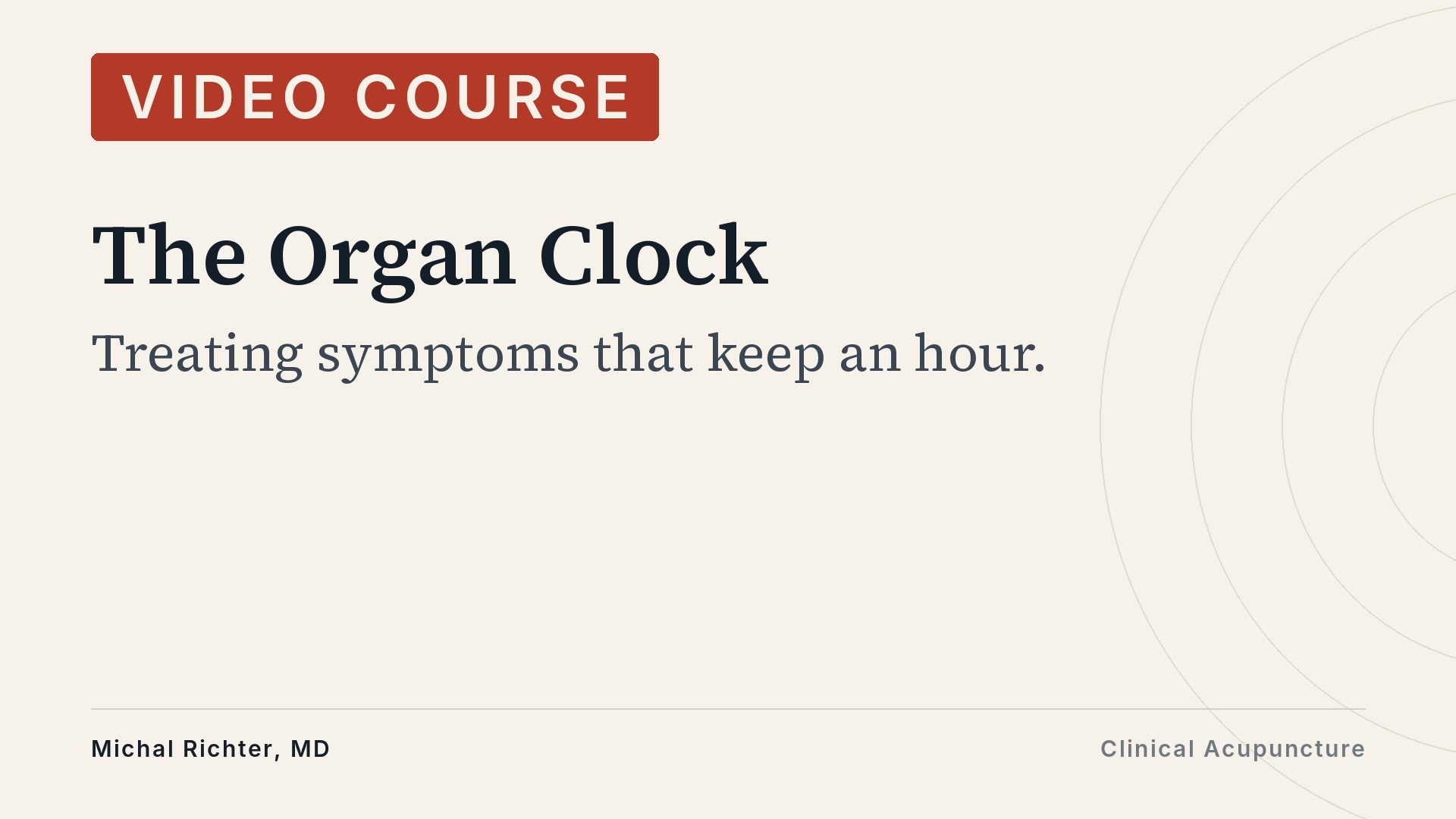 Product image for The Organ Clock: Treating Symptoms That Keep an Hour