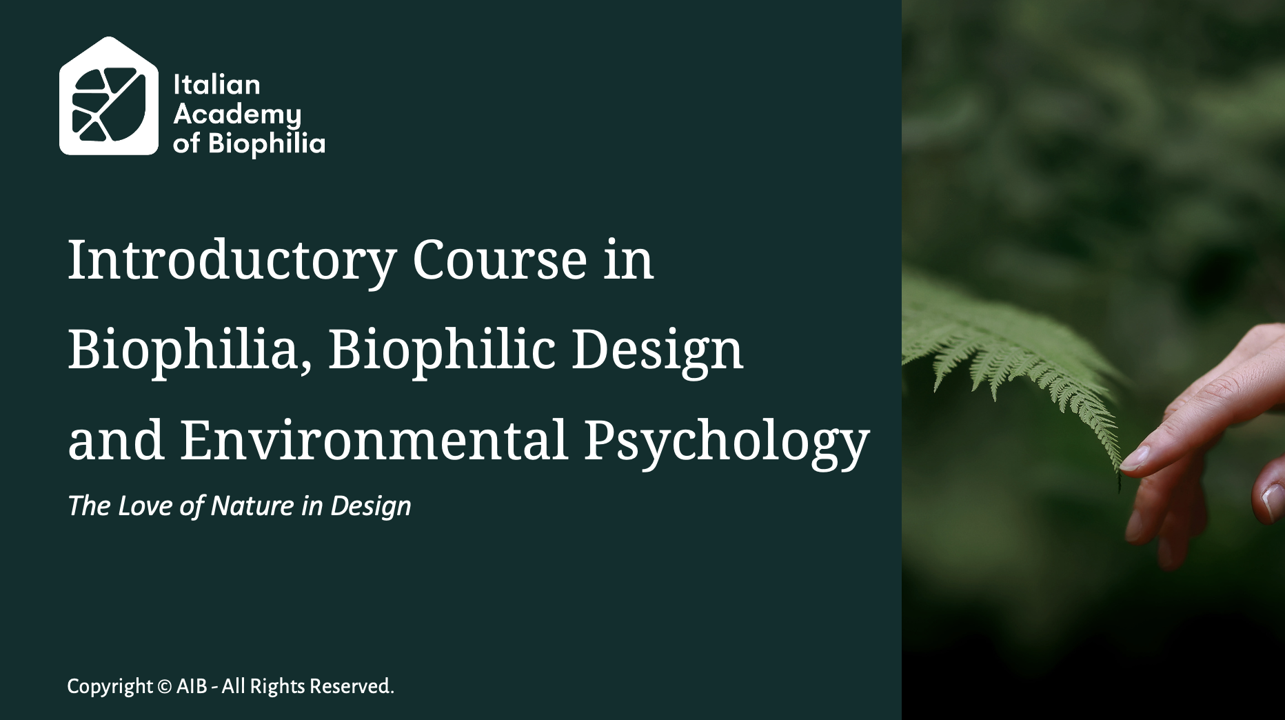 Product image for Introductory Course in Biophilia, Biophilic Design and Environmental Psychology