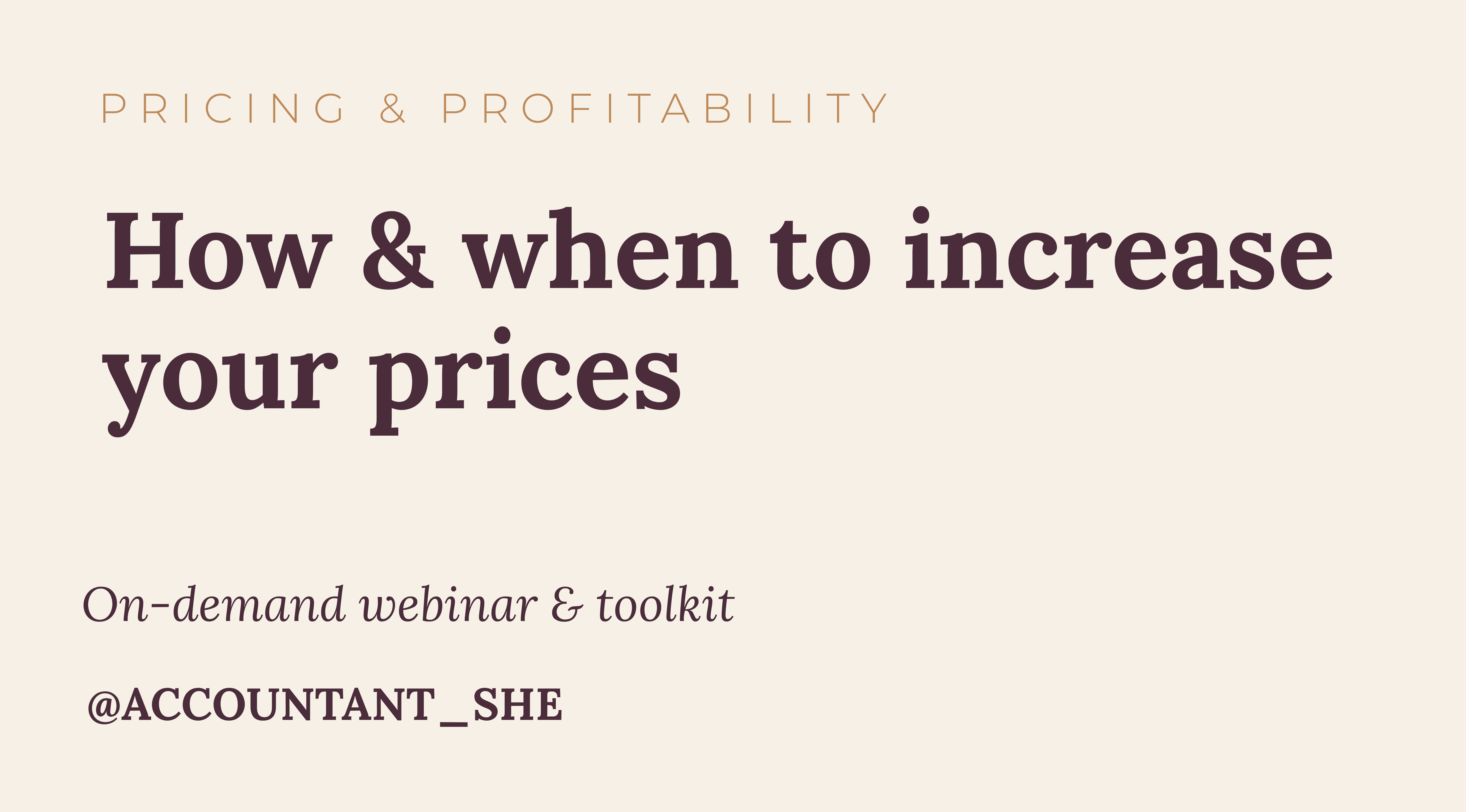 Product image for  How & when to increase your prices