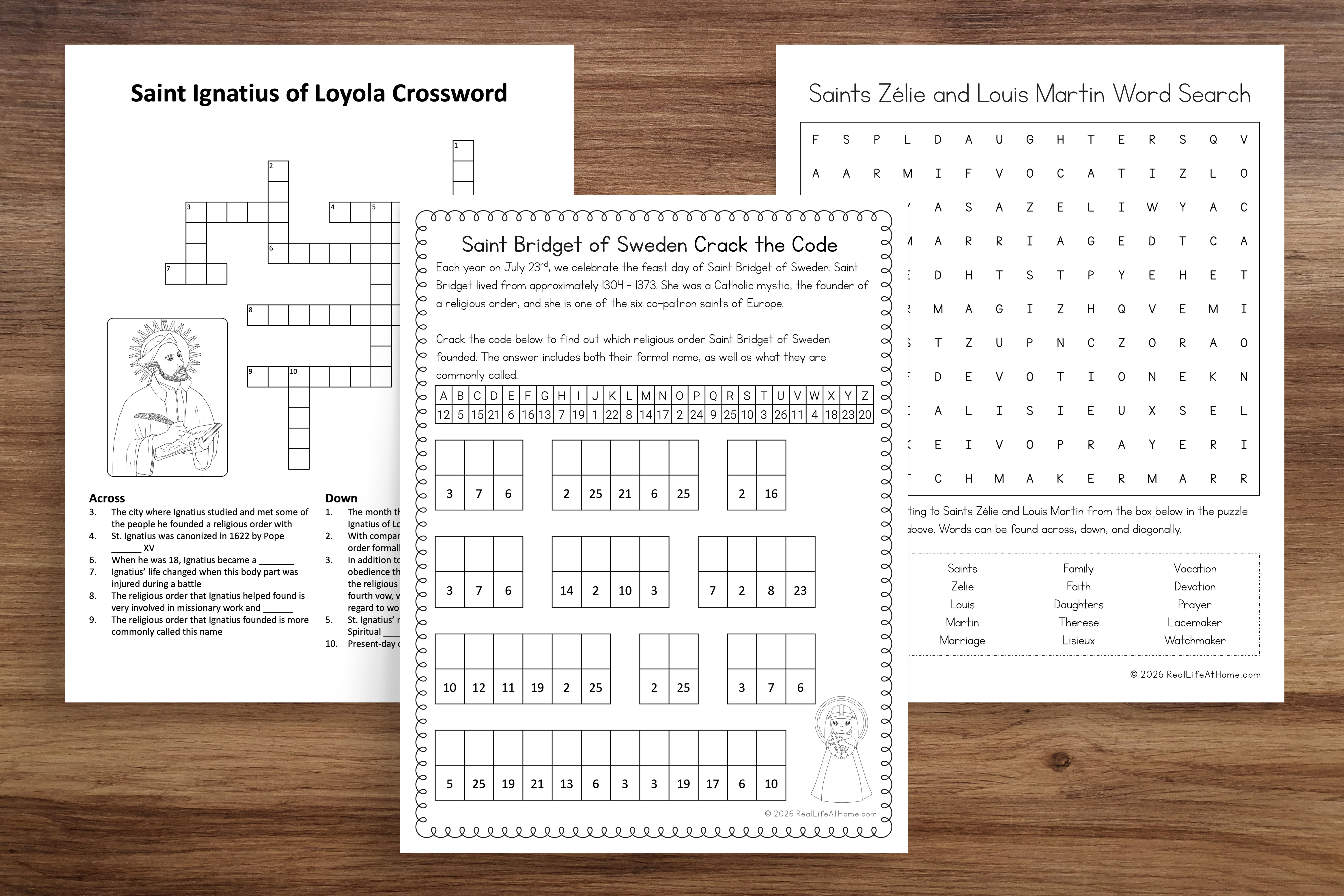 Sample of July 2026 Activity Pages