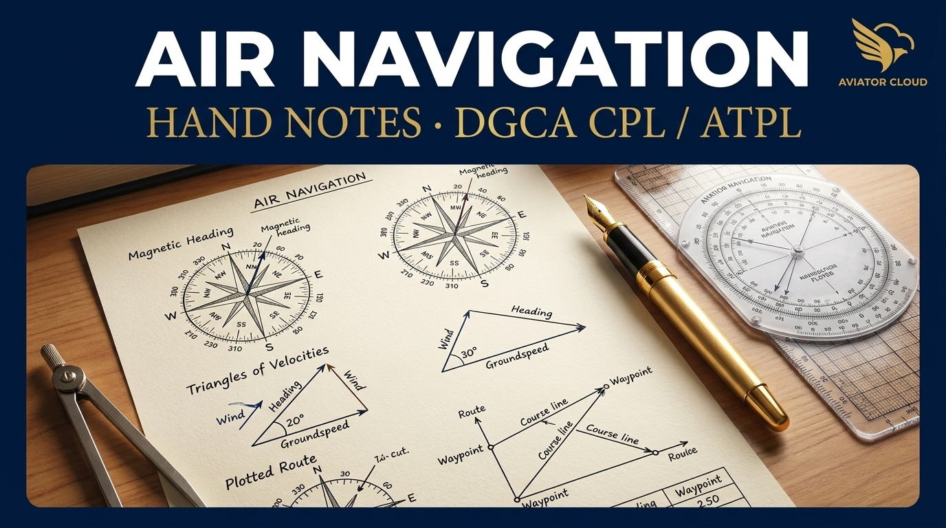 Product image for DGCA CPL ATPL Air Navigation Hand Notes
