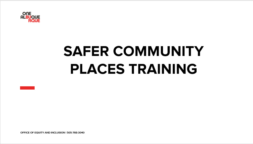 Product image for CABQ Safer Community Spaces