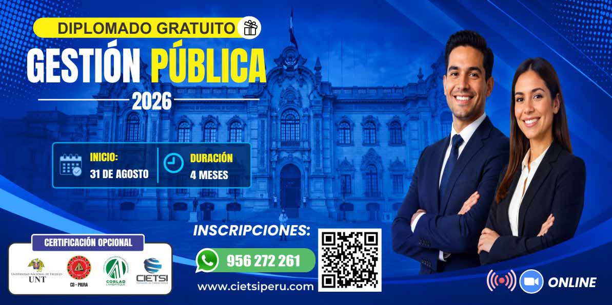 Imagen de producto para DIPLOMADO GRATUITO DE ESPECIALIZACIÓN EN GESTIÓN PÚBLICA 2026