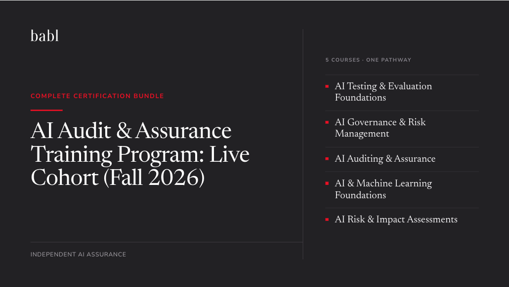 Product image for AI Audit and Assurance Training Program: Live Cohort (Fall 2026)