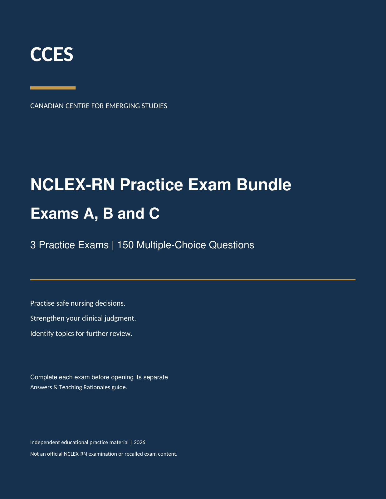 Product image for  NCLEX-RN Bundle Exam A, B & C