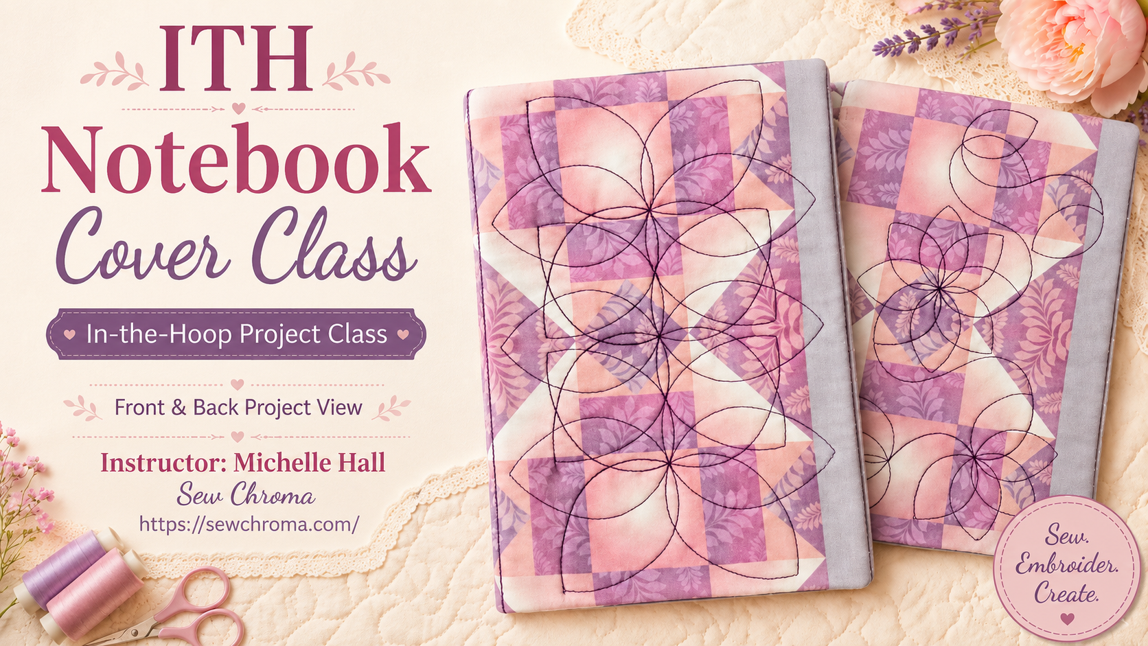 Product image for ITH Notebook Cover using EmbroideLee Designs by Michelle Hall