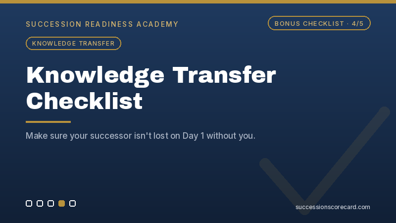 Product image for Knowledge Transfer Checklist