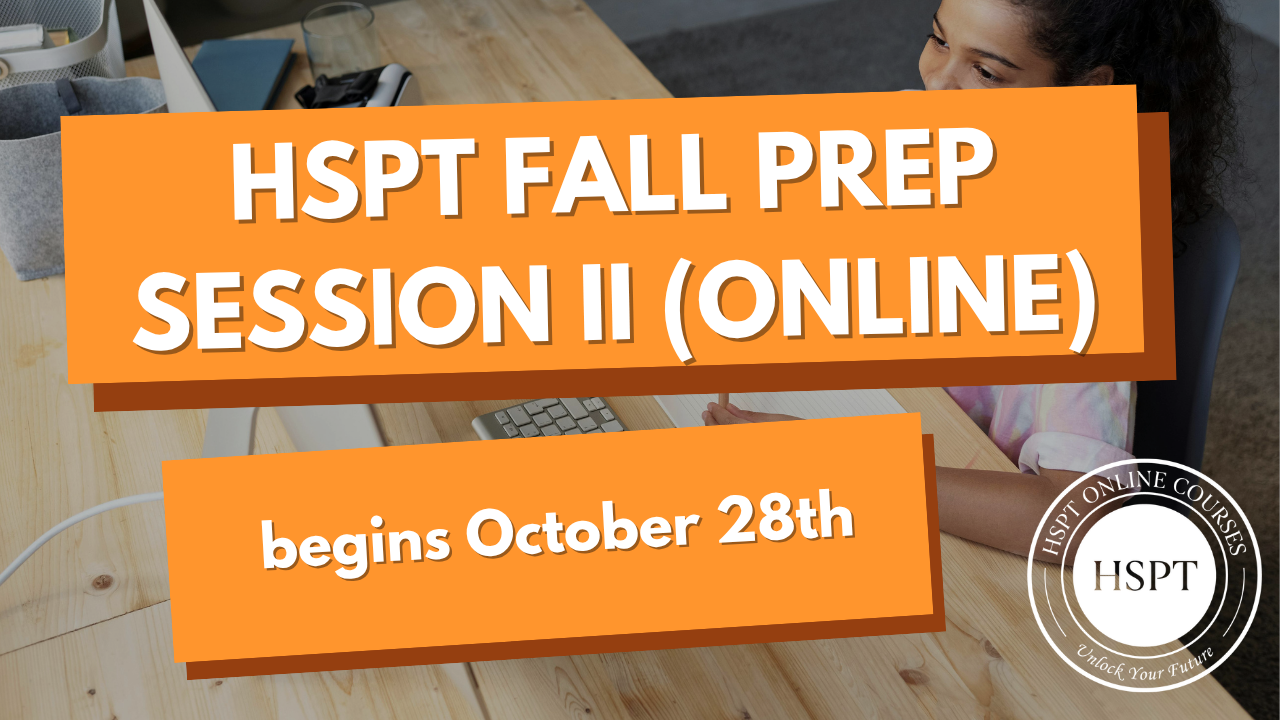 Product image for HSPT Online Fall Course, Session II