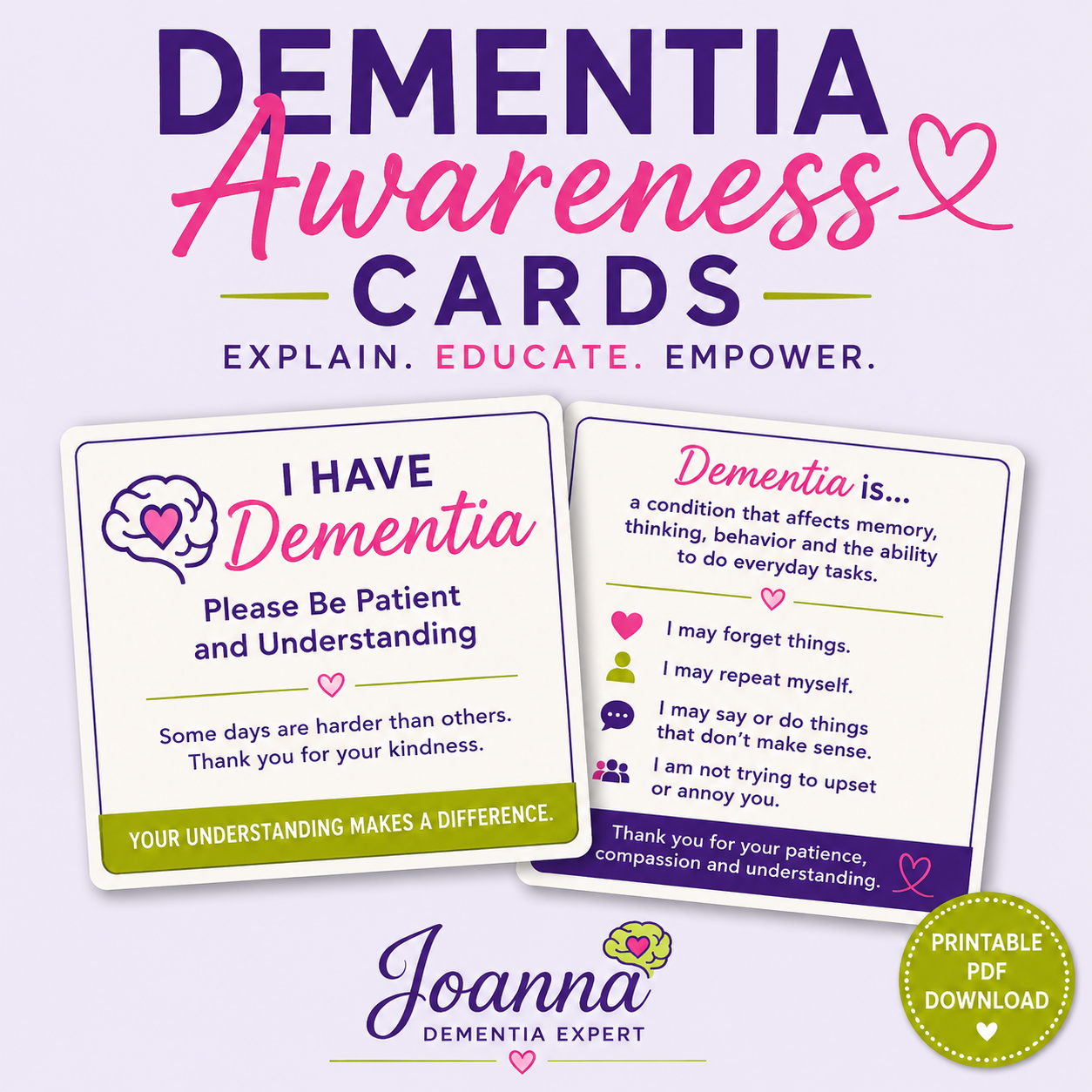 Product image for Dementia Awareness Cards