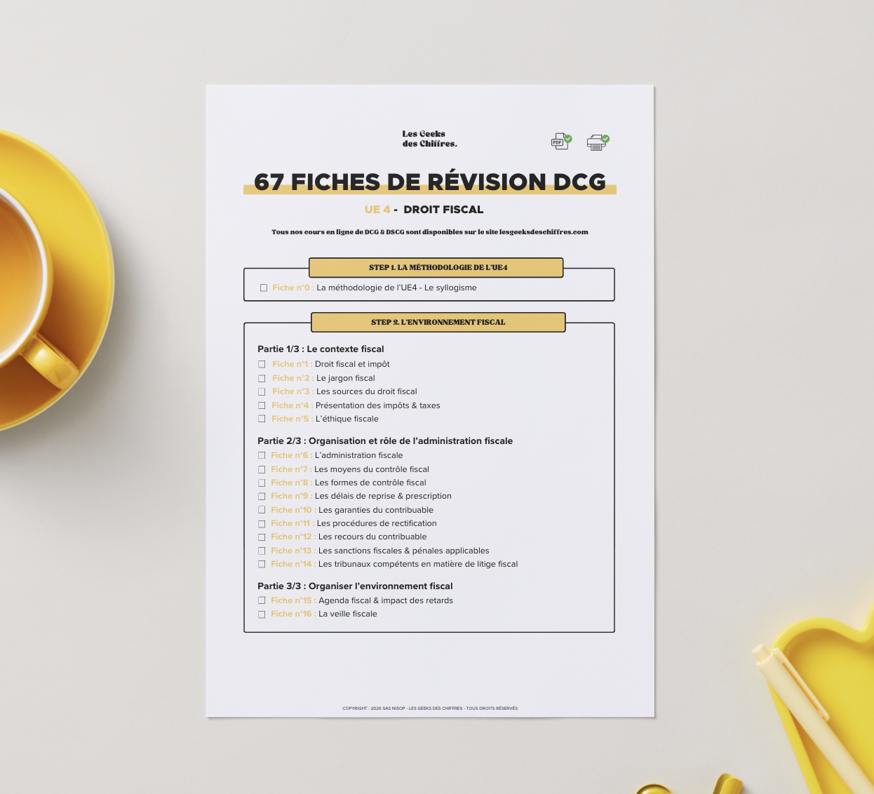 Image du produit pour 67 Fiches de révision - DCG UE4 : Droit Fiscal