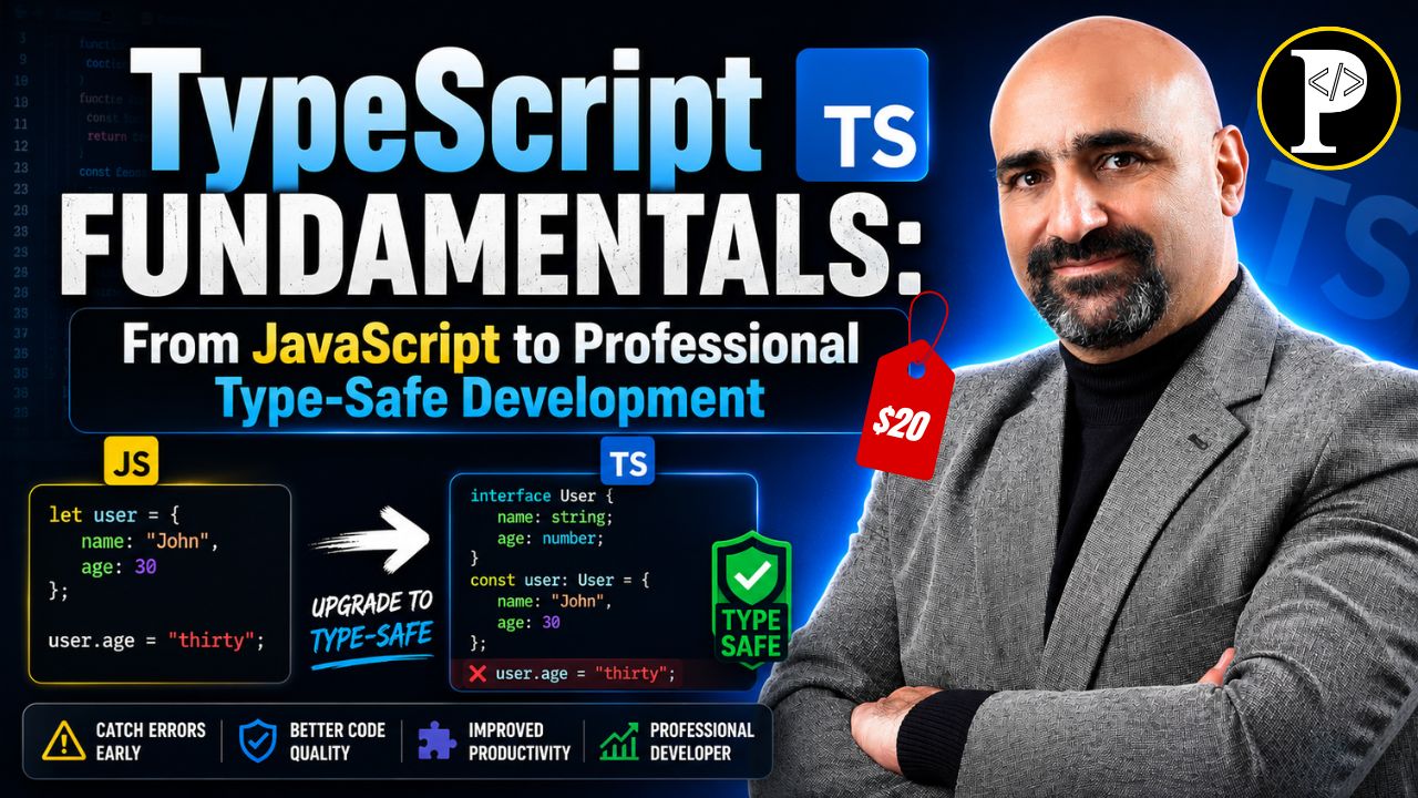 Product image for TypeScript Fundamentals: From JavaScript to Professional Type-Safe Development