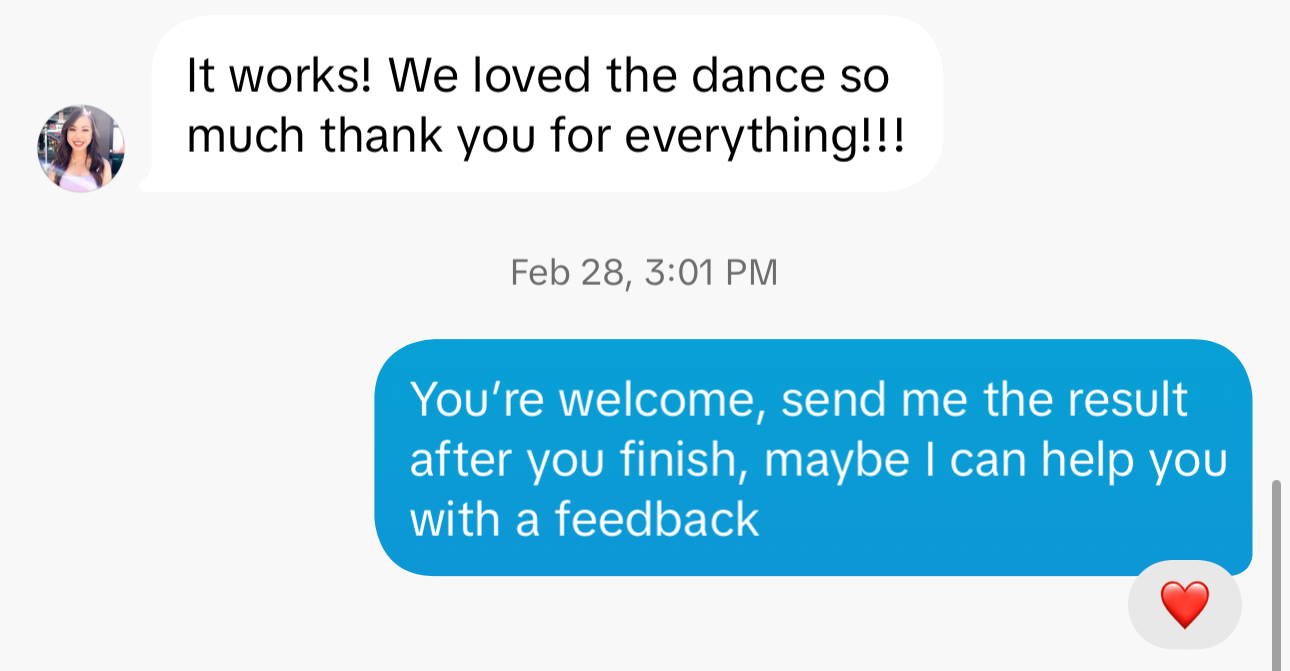 Real customer message