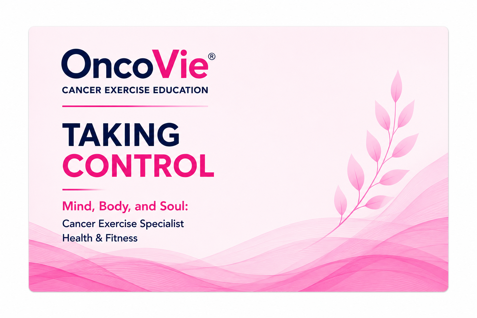 Product image for Taking Control Mind-Body-Soul:  Cancer Exercise Specialist Health & Fitness