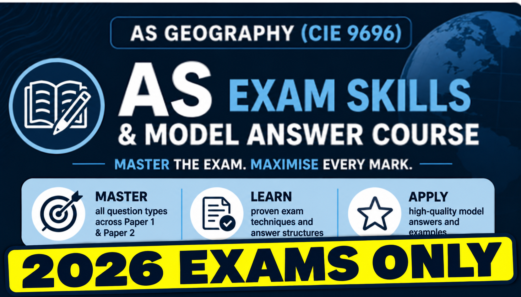 Product image for AS Geography 2026 exams only - (CAIE 9696) - Exam Skills & Model Answers 