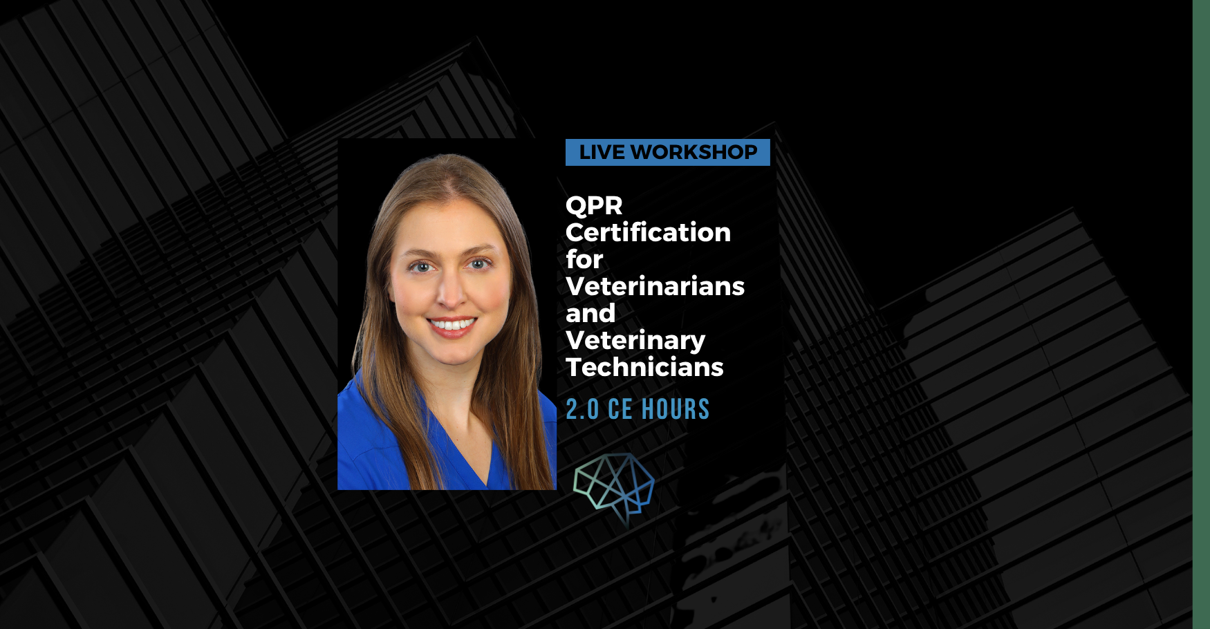 Live webinar. QPR certification for veterinarians and veterinary technicians. 2.0 CEU credits.