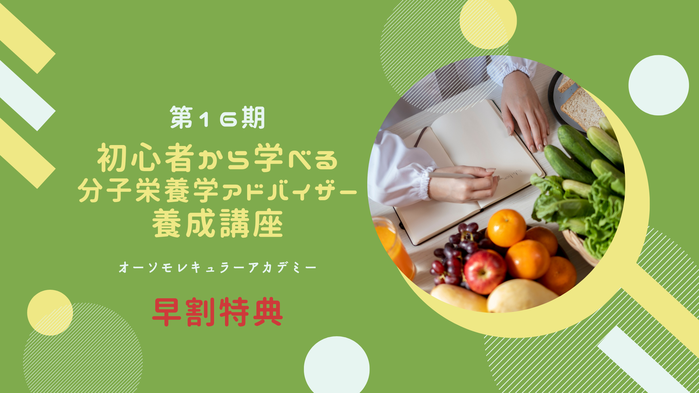 第16期分子栄養学アドバイザー養成講座-早割特典 の商品画像