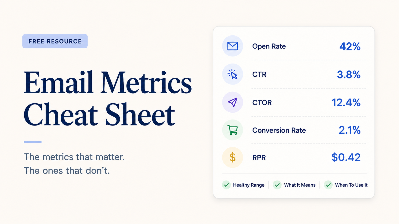 Product image for The Email Metrics Cheat Sheet