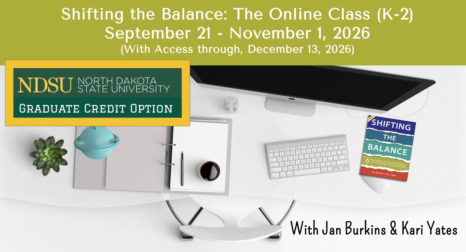 Product image for GRAD CREDIT -  Shifting the Balance: The Online Course K-2 (September - November 2026)