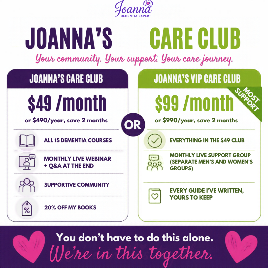 Joannas Care Club $49 a month or VIP Care Club $99 a month comparison