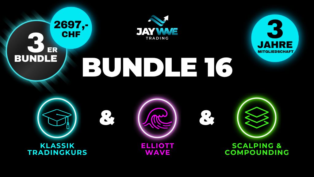 Product image for Bundle 16 - Klassik Tradingkurs + Masterclass Elliot Wave + Scalping &amp; Compounding – 2’697 CHF – 3 Jahre Mitgliedschaft