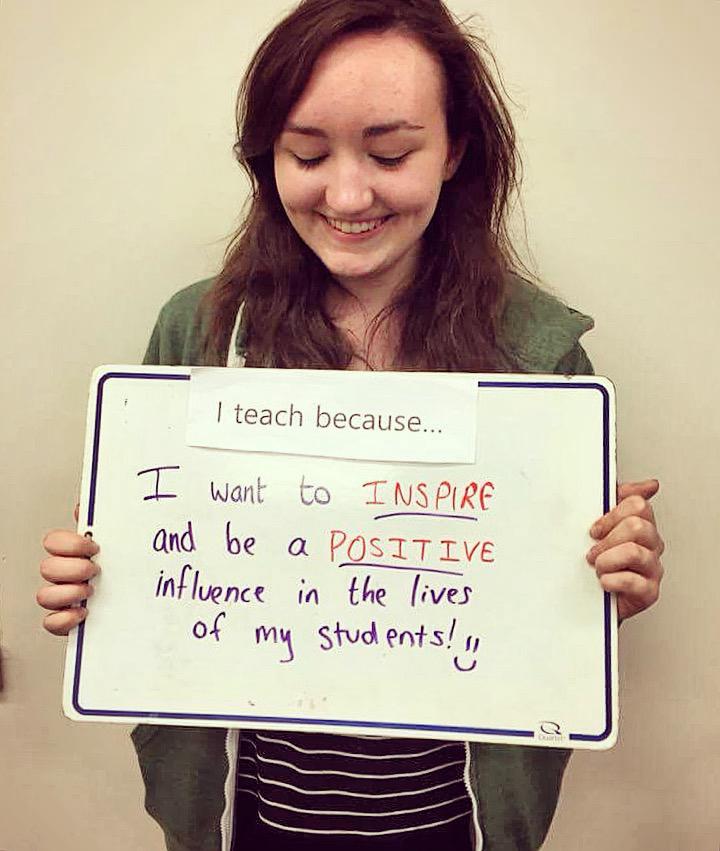 Jane as a primary school teacher in a Gaelscoil, 2018