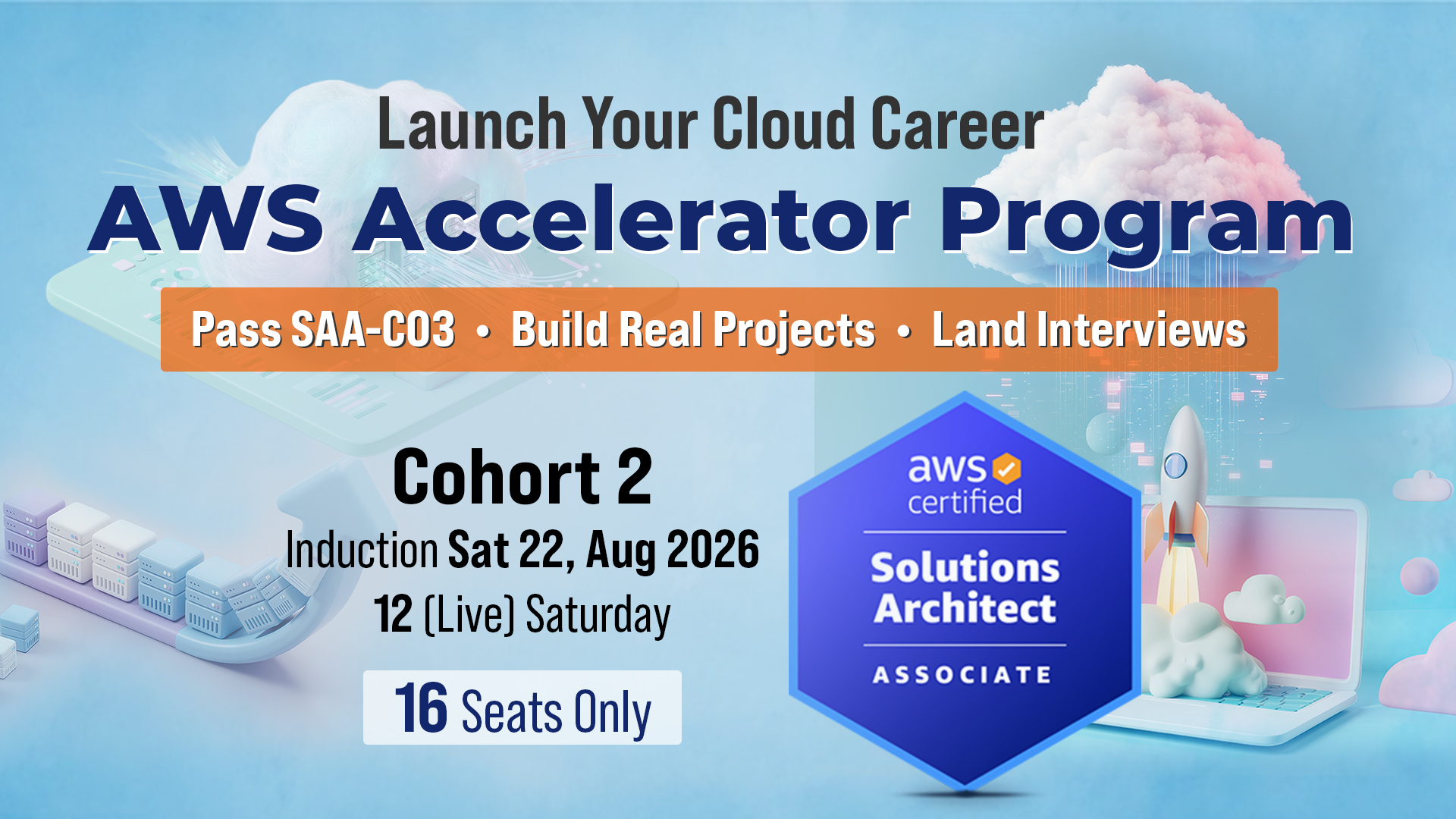 Product image for AWS Accelerator - 12 Week Bootcamp - 22 August 2026