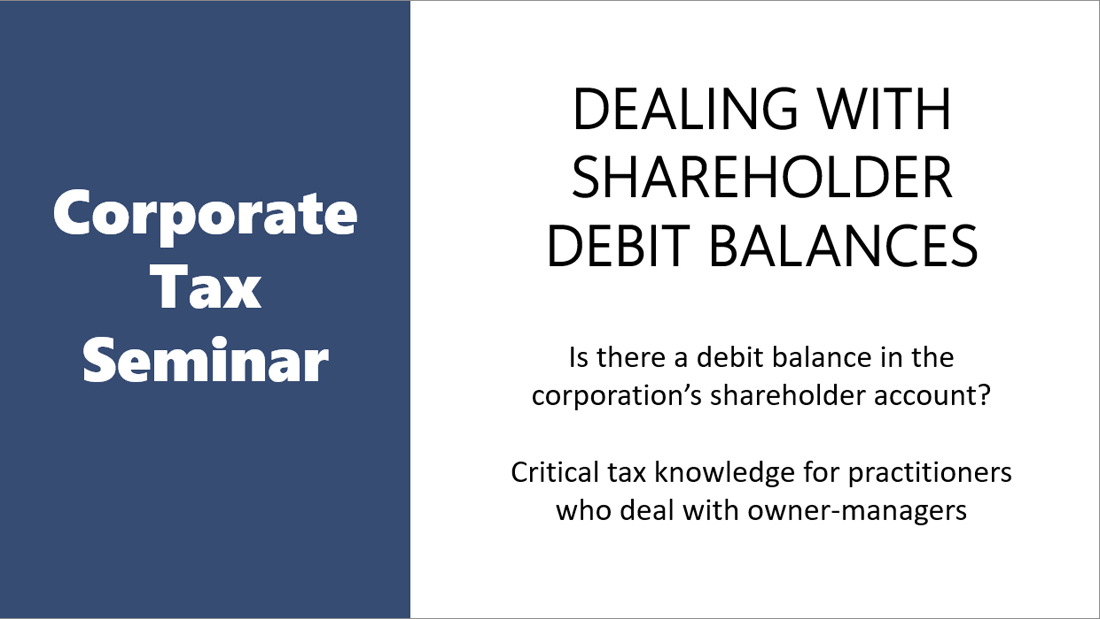 Product image for Dealing with Shareholder Debit Balances