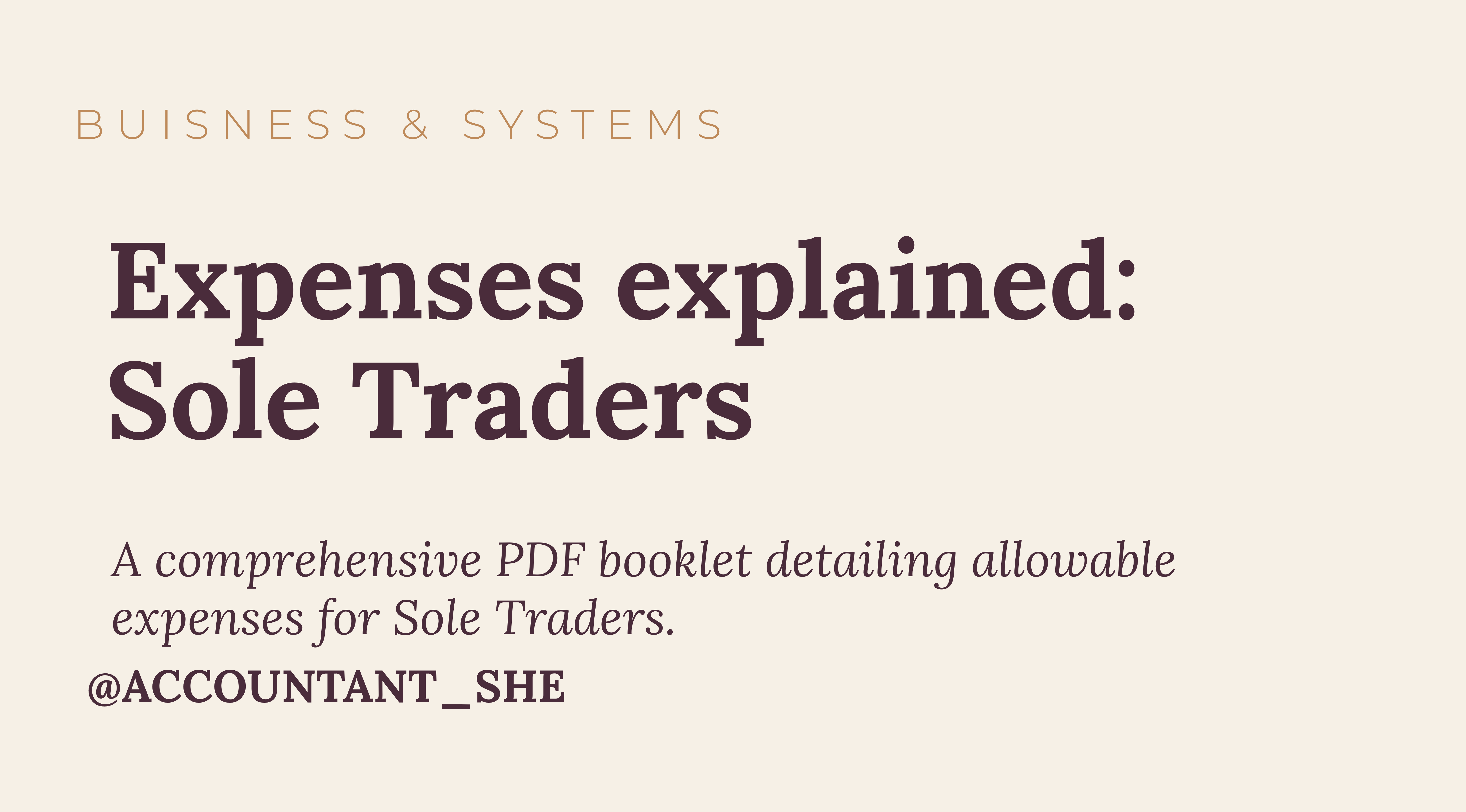 Product image for Sole Trader Expenses Explained 