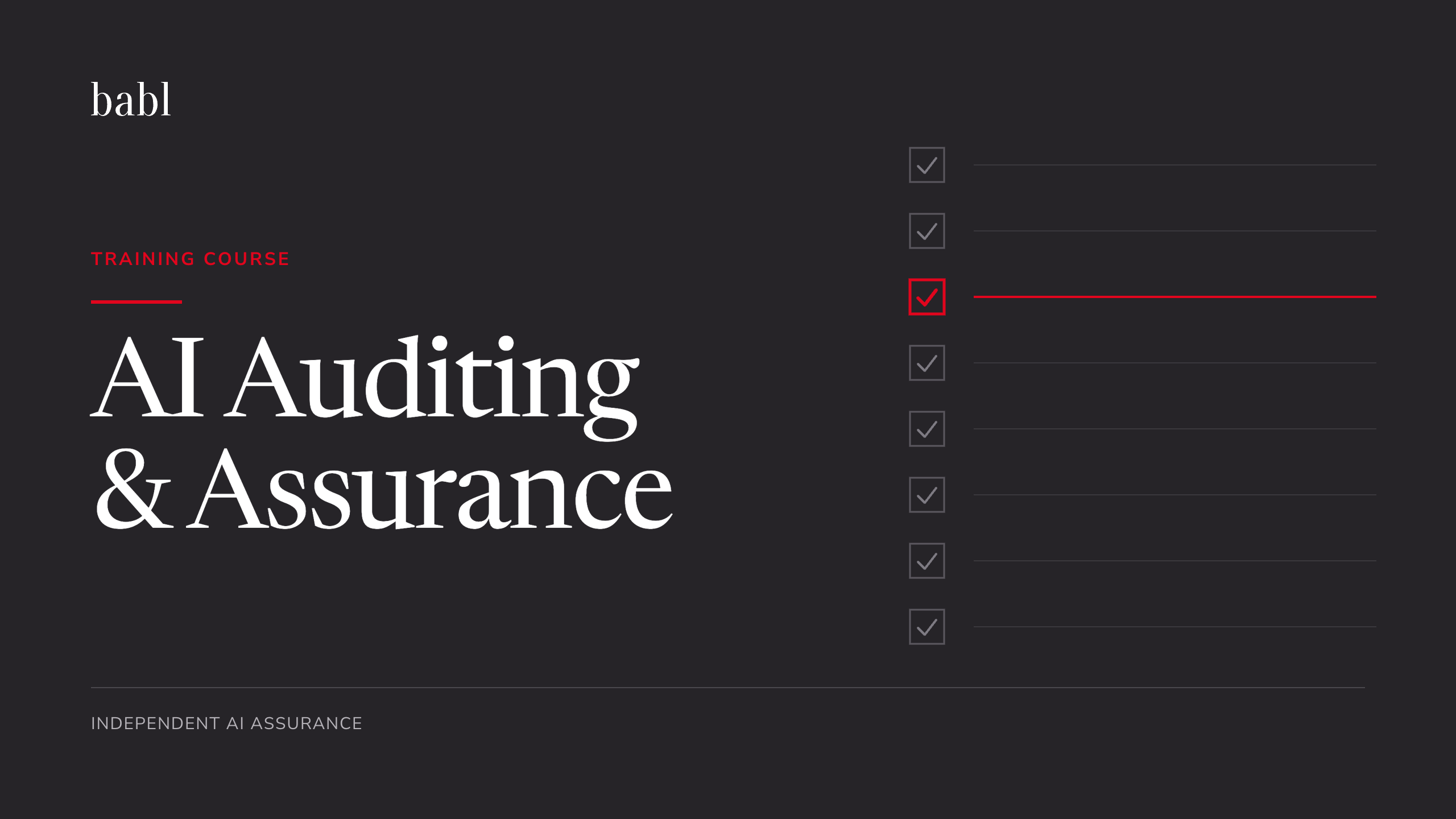Product image for AI Auditing & Assurance