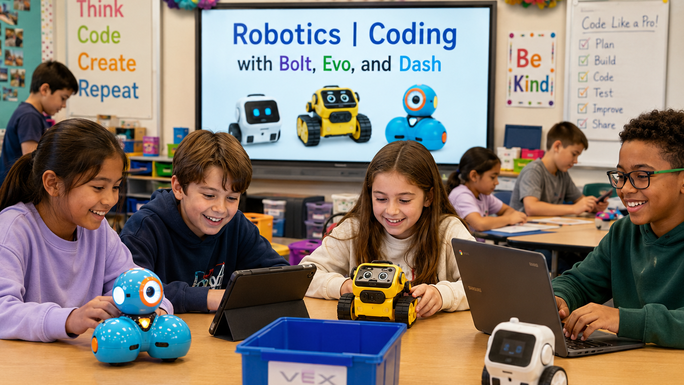 Product image for SAMPLE Grades 3-5 | Robotics | Coding with Bolt, Evo, and Dash 