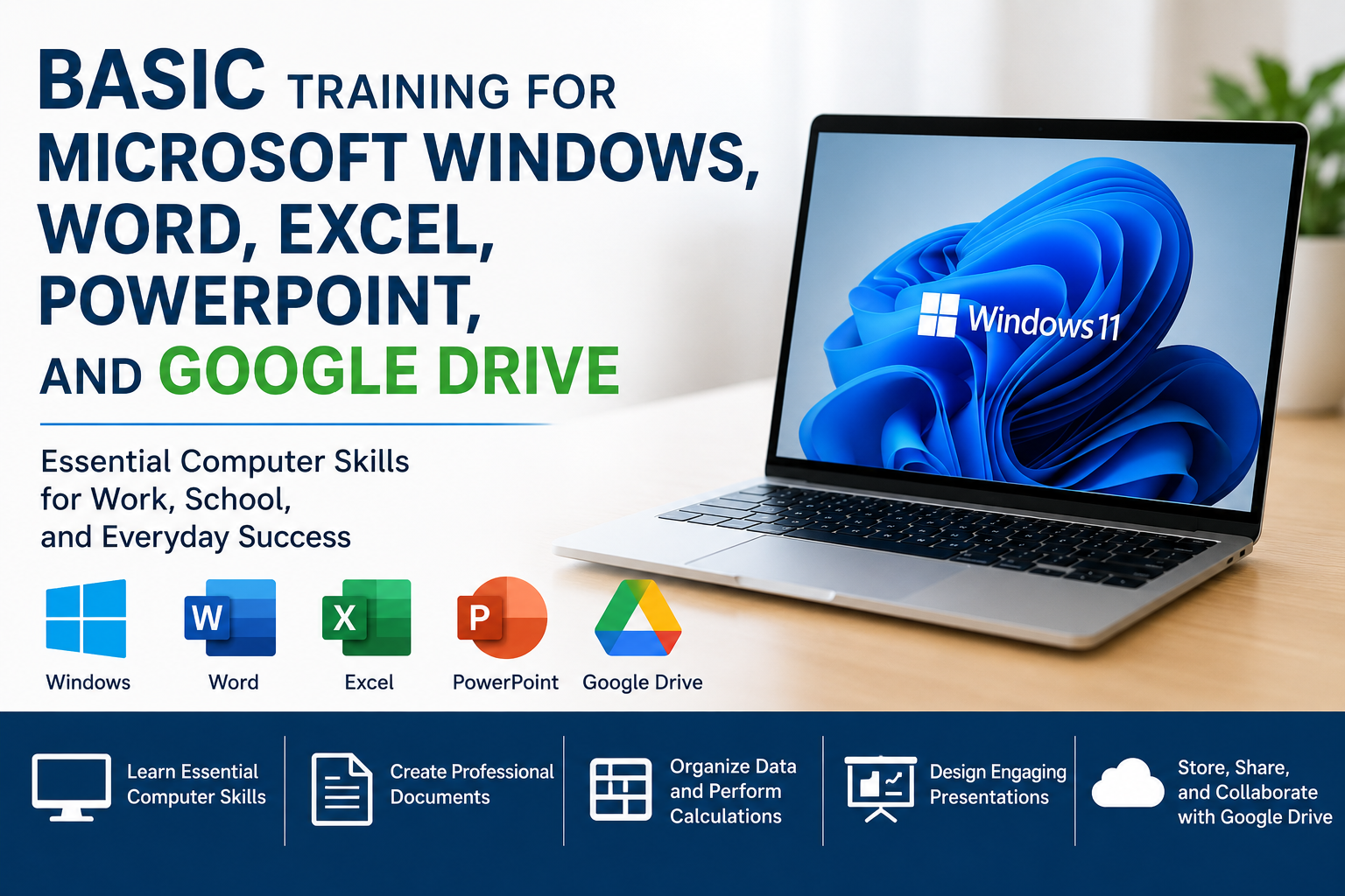 Product image for CERTIFICATION: BASIC Training for Microsoft Windows, Word, Excel, Powerpoint, and Google Drive
