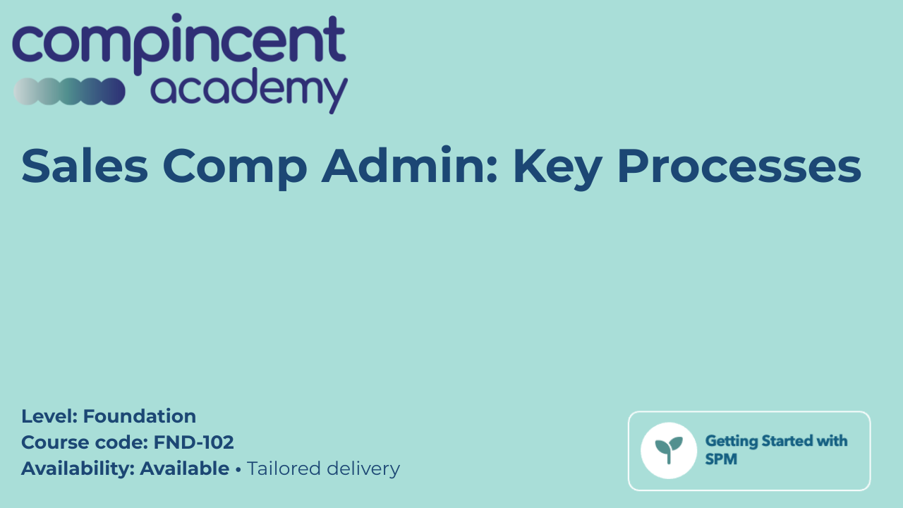Product image for Sales Comp Admin : Key Processes 