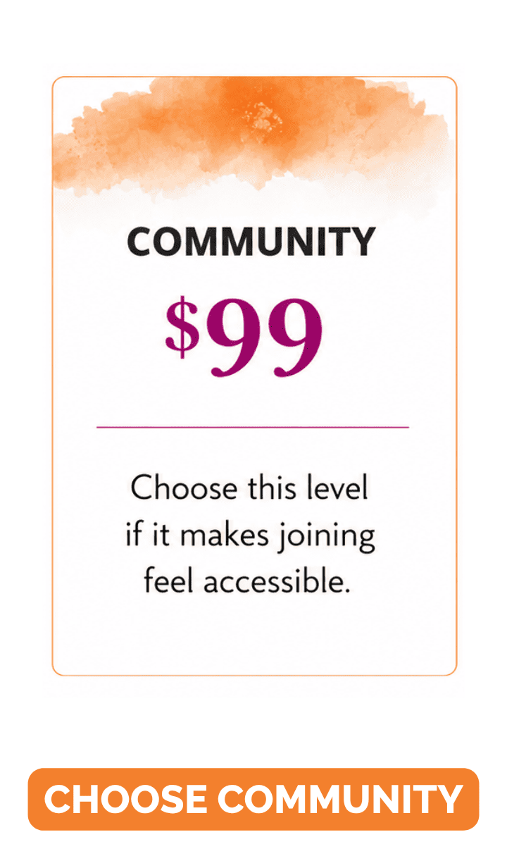 Sliding-scale registration options: Generosity $222, Sustaining $133, or Community $99.