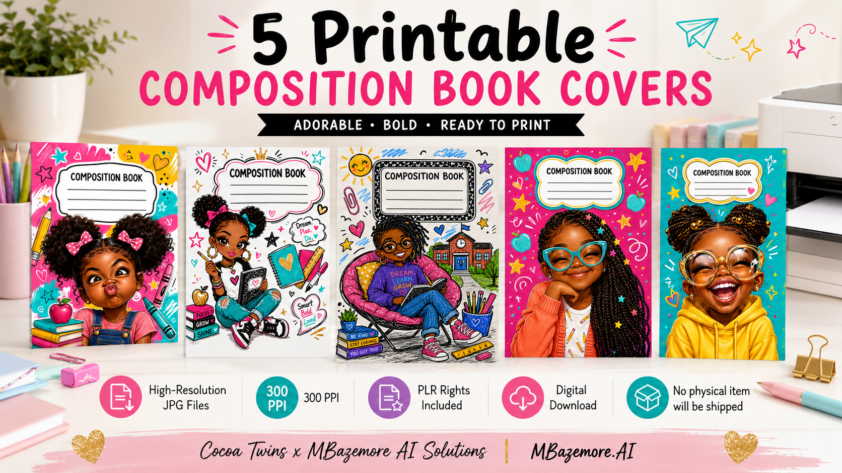 Product image for 10 Free Notebook Covers — Print-Ready
