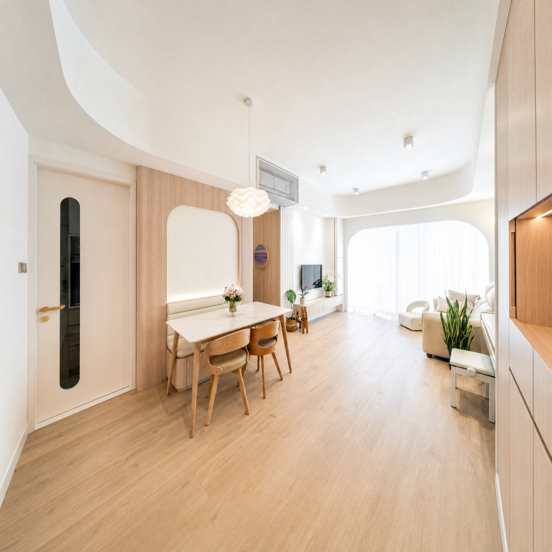 In Cream House 真實完成作品：客飯廳全景與生活動線