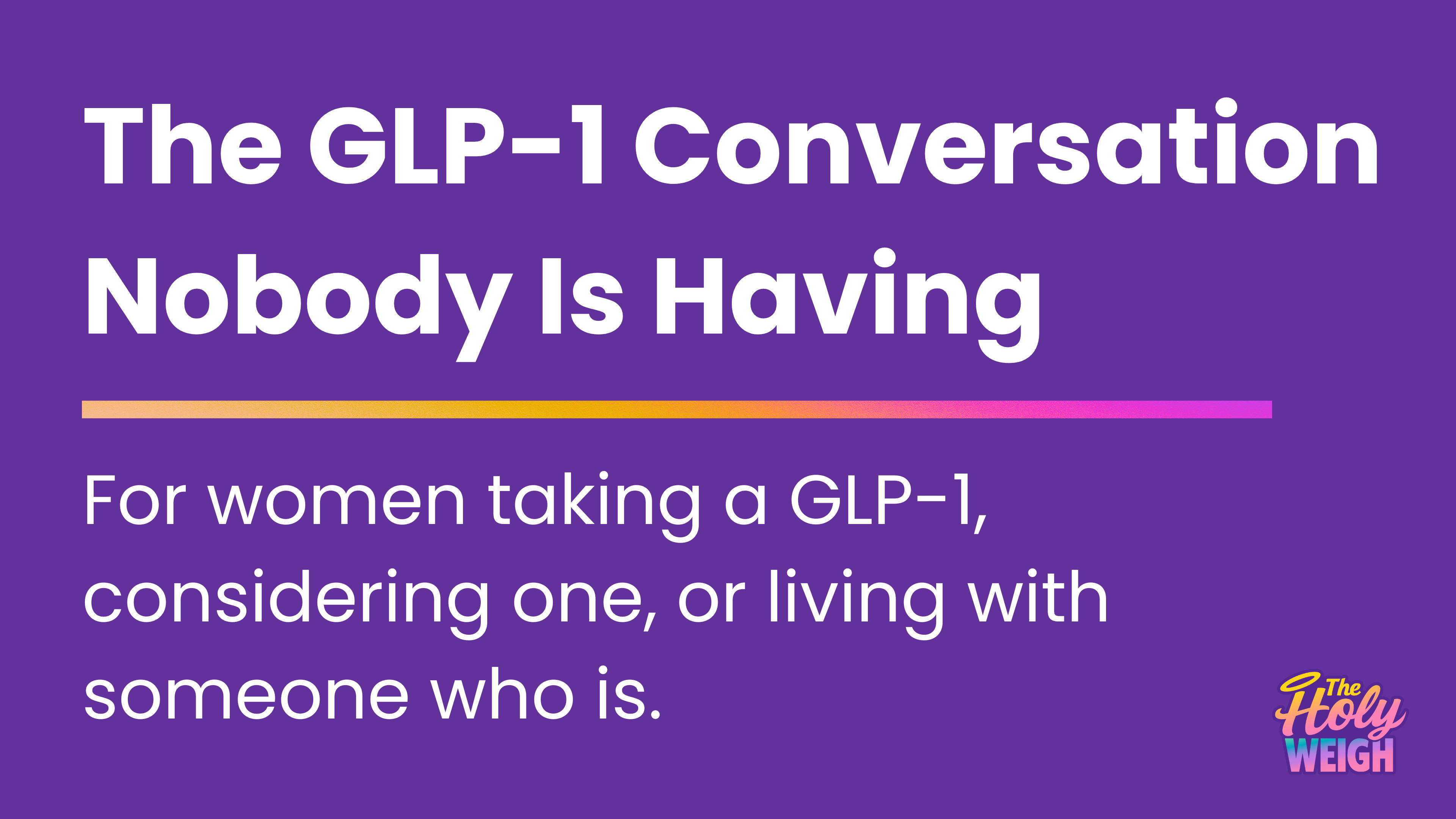 Product image for The GLP-1 Conversation Nobody Is Having (Live Oct. 10th + Replay)