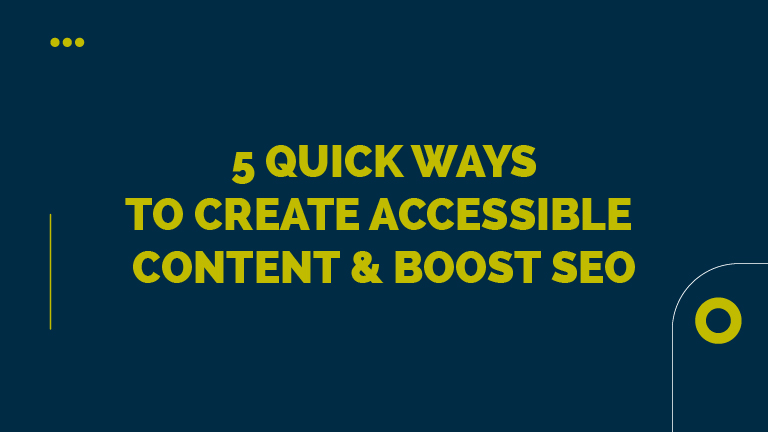 Product image for 5 Quick WCAG and SEO Wins