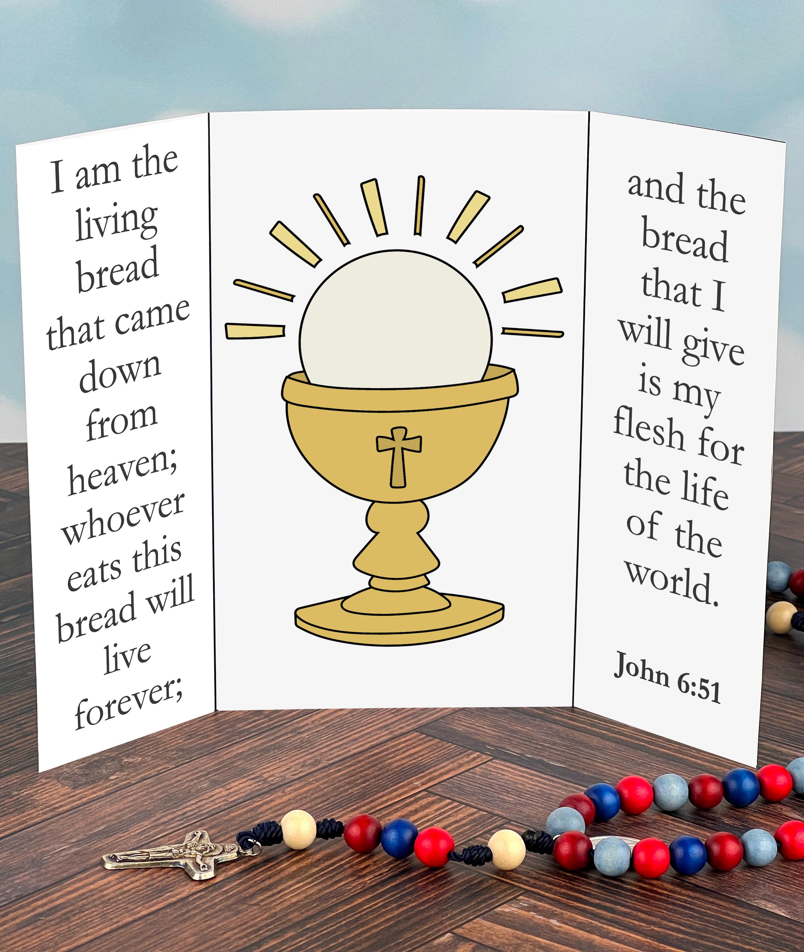 I am the living bread triptych activity for kids