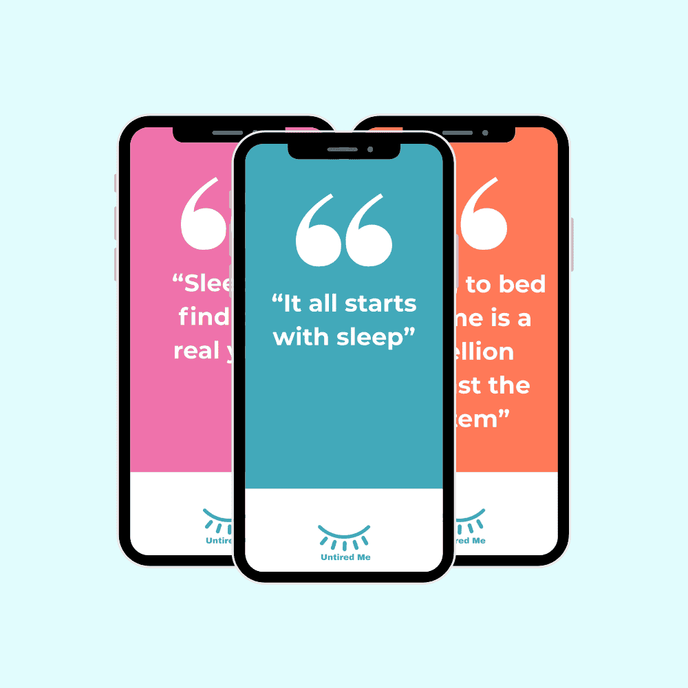 three phone wallpapers about the benefits of sleep to help bedtime procrastinators go to bed on time