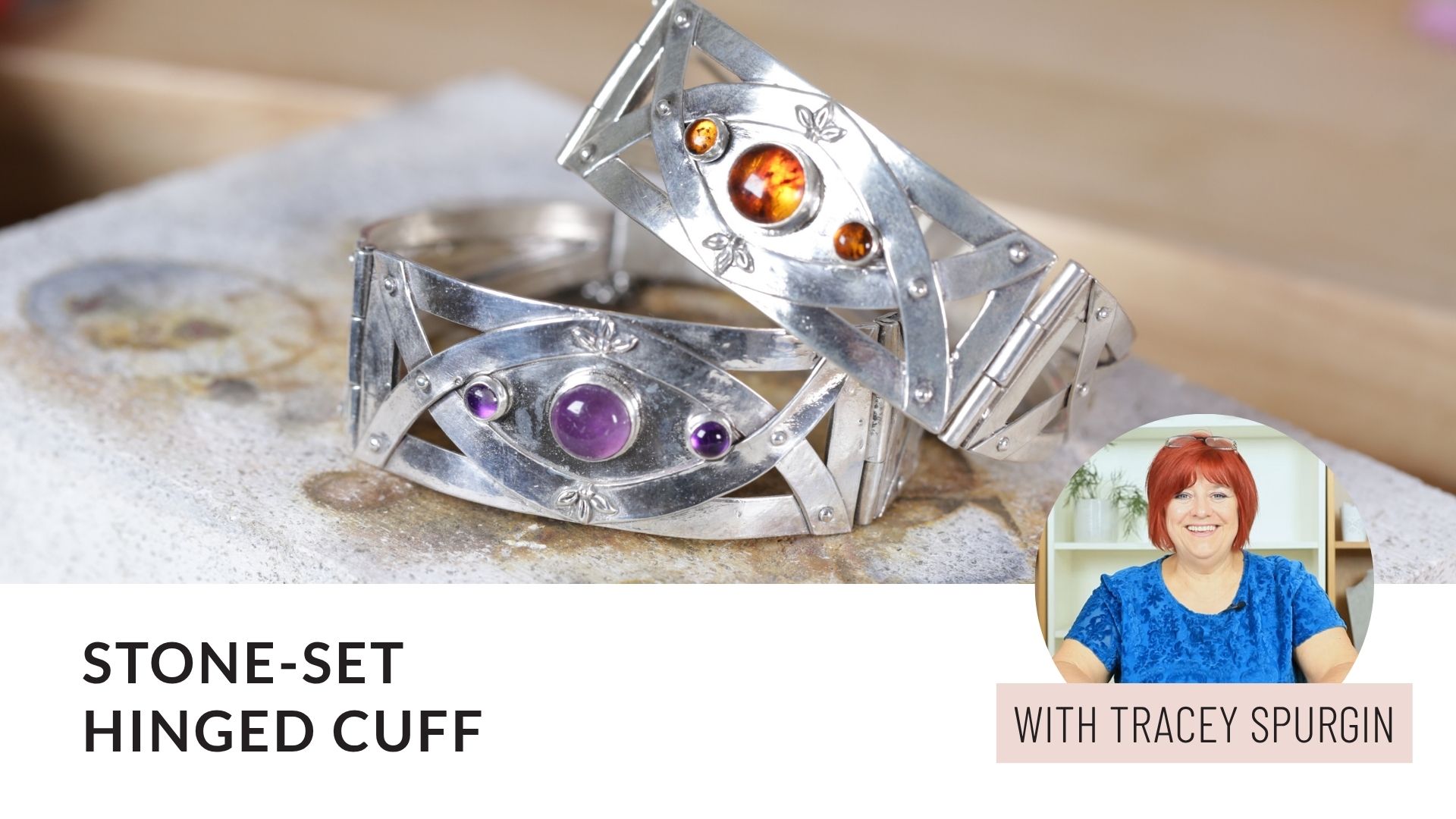 Product image for Stone Set Hinged Cuff