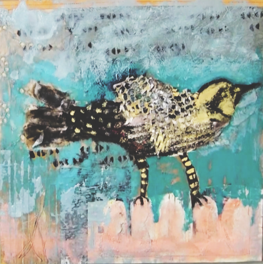 Art Stories Junk lesson examples &mdash; mixed-media collage from scraps