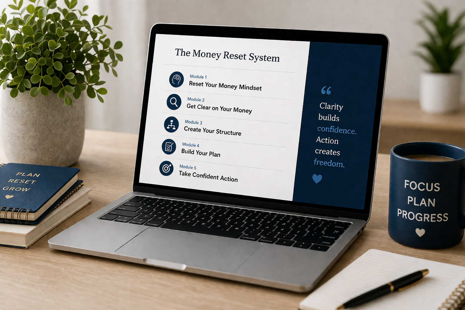 Inside The Money Reset Method course modules