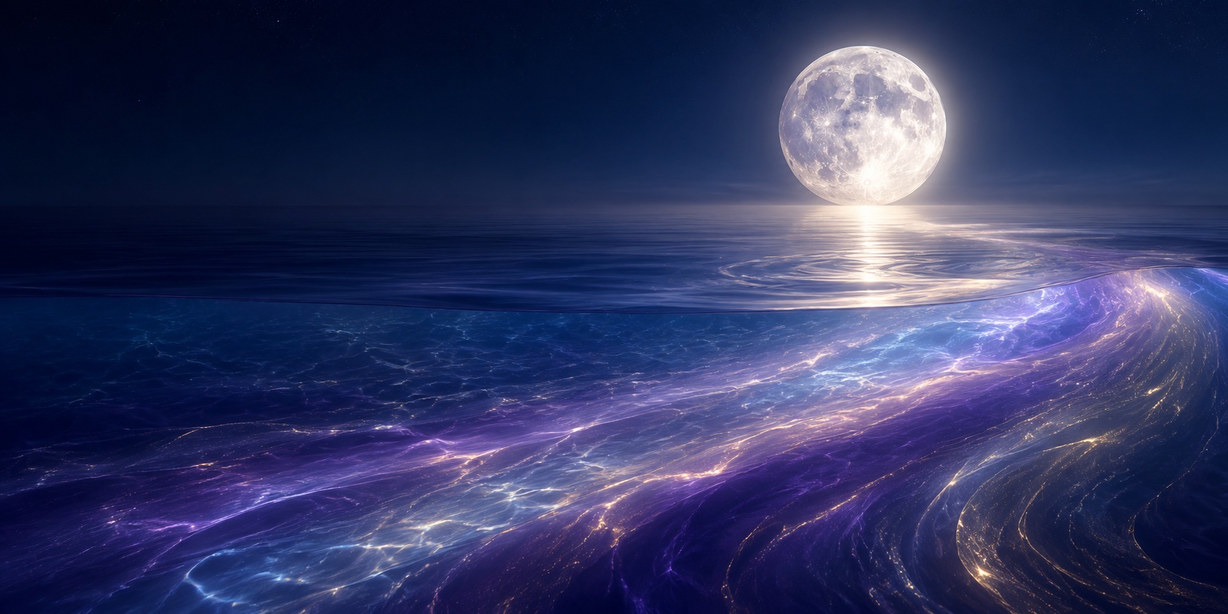 The moon's light aligned with the body's chakra centers